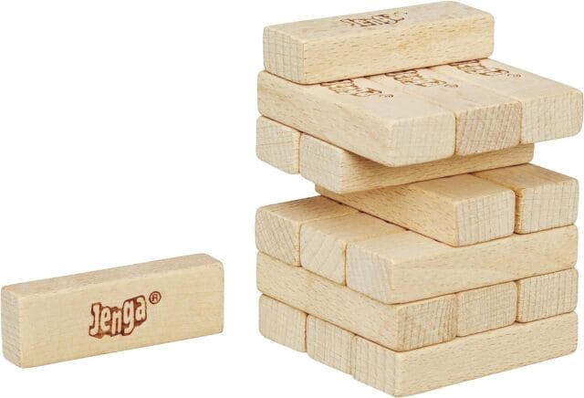 Mini Jenga Wood Block Game, Stacking Tumbling Tower Kids Game, Wood Block Tower Game for Kids and Adults Mini Jenga Wood Block Game, Stacking Tumbling Tower Kids Game, Wood Block Tower Game for Kids and Adults